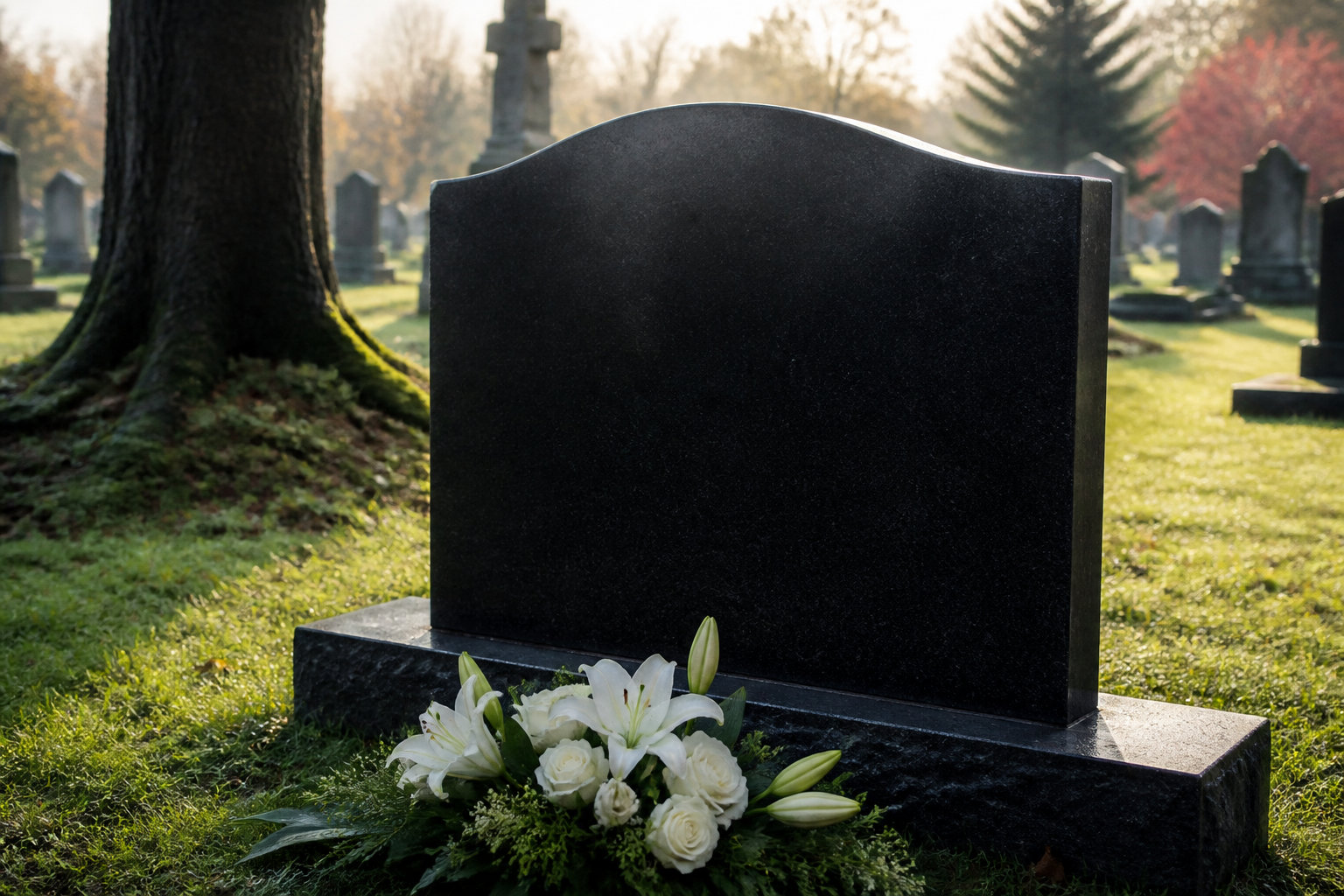 Quelle symbolique le noir apporte-t-il au lieu de recueillement ?